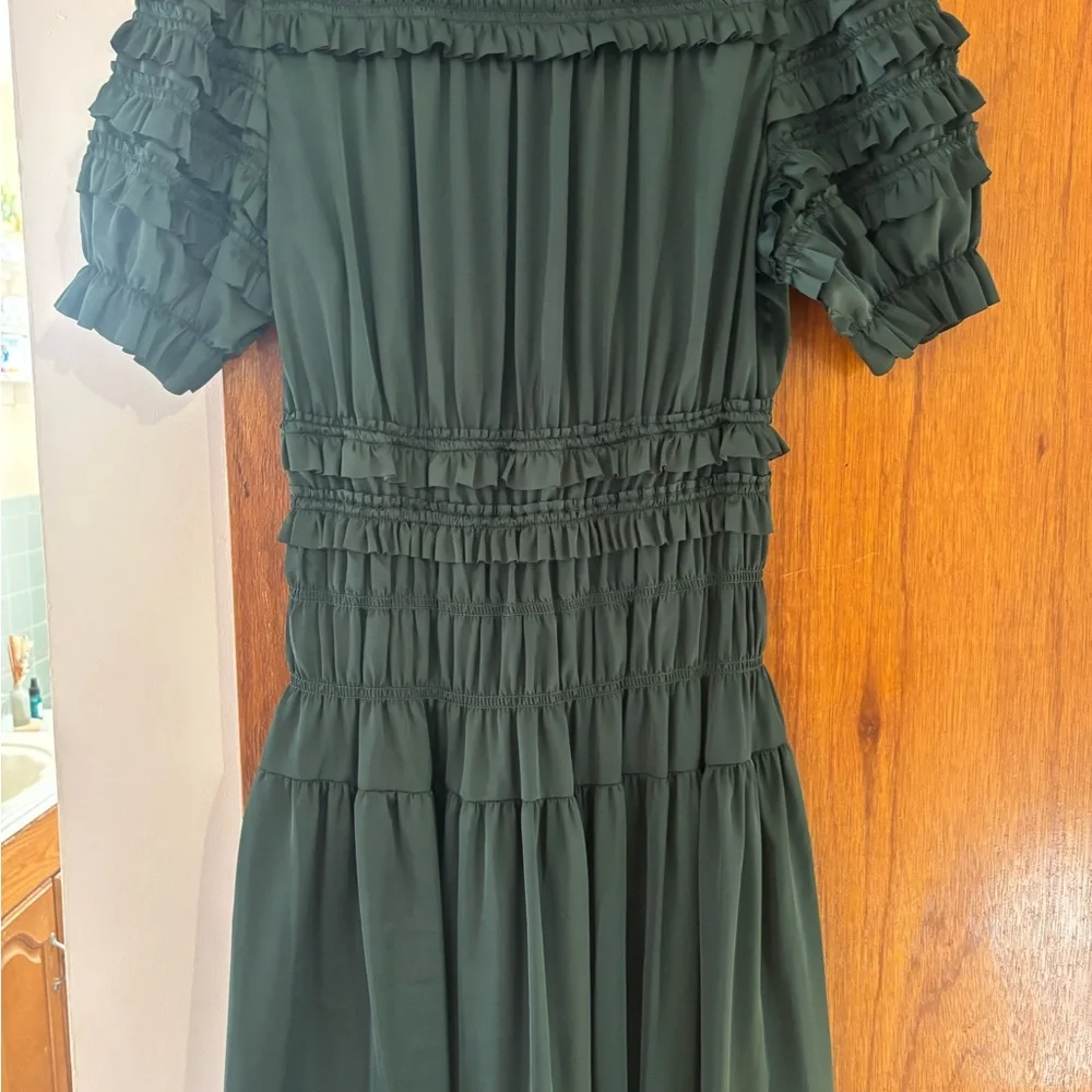 Nanette Lepore Dark Green Long Sleeve Dress - Picture 4 of 4